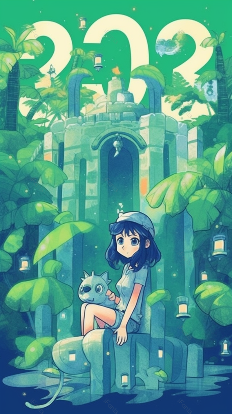 绿色女生全身半身雨林潮湿唯美海报插画,插画/手绘图,插画/手绘图库,插画/手绘图下载,插画/手绘